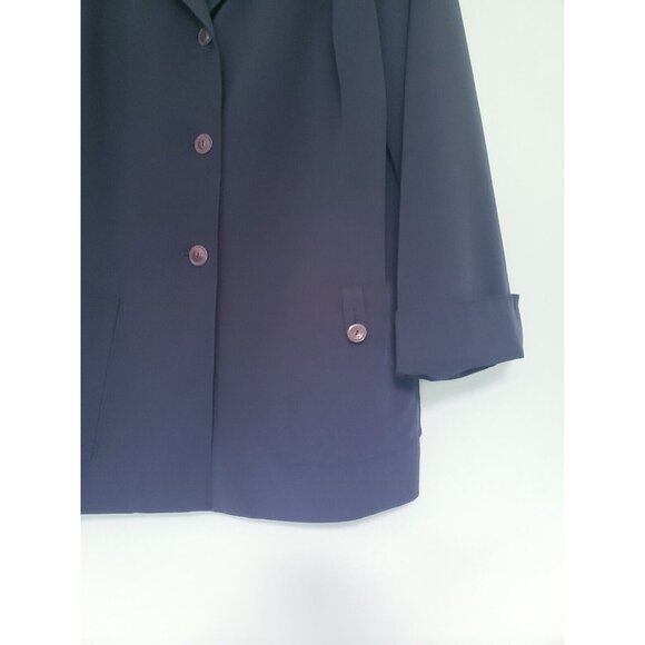 Trousers Etc New York Womens 14 Jacket Navy Blue Button Front Classic Old Money - Picture 3 of 6